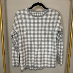 Reversible White & Grey Checkered Sweater